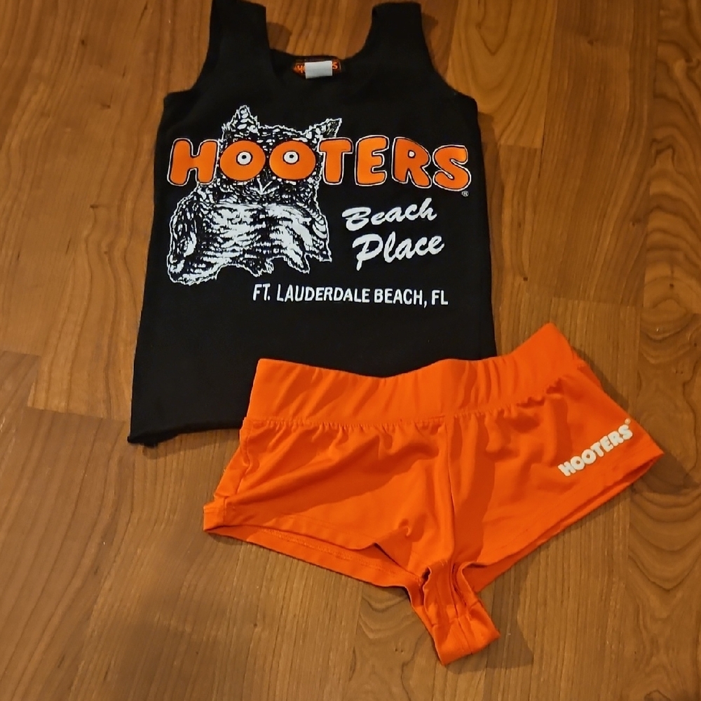 Hooters Black and Orange Women's Shorts
